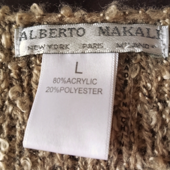 Alberto Makali gold metallic open sequin cardigan sweater size L - Picture 9 of 9